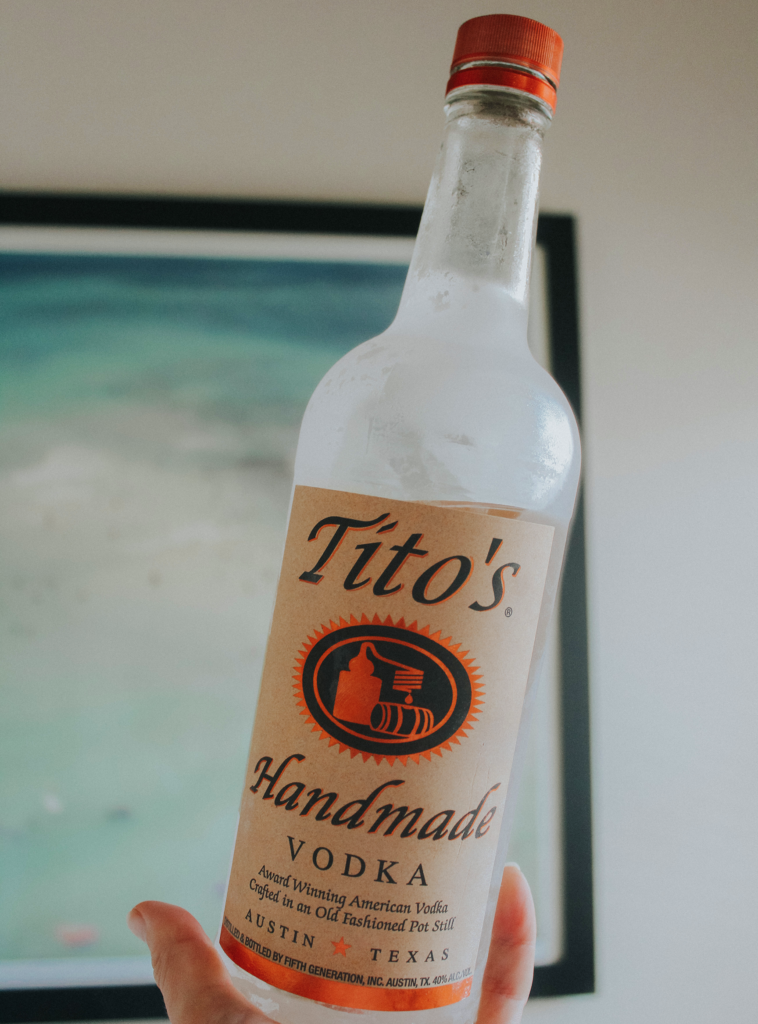 tito's handmade vodka chilled